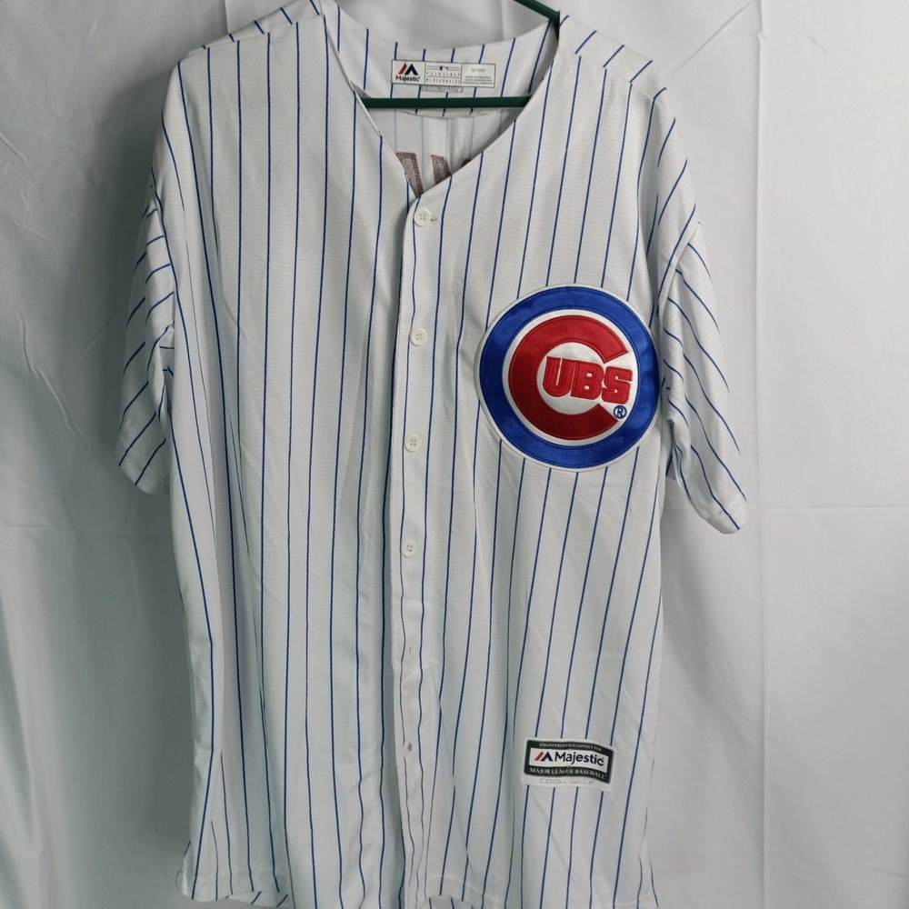 Majestic Chicago Cubs Kris Bryant #17 Jersey Mens XL White Pinstripe Stitched